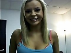 Blonde bombshell Bree Olson gives a close up of her sweet sn...